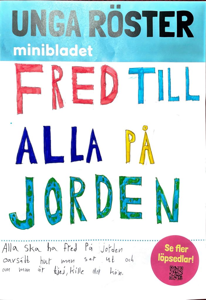 Löpsedel: Fred till alla på jorden