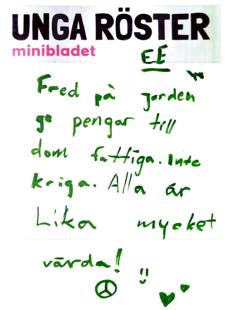 Löpsedel: Fred på jorden