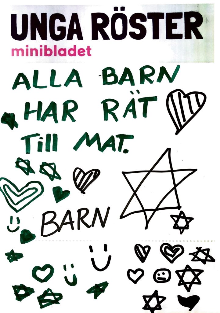Löpsedel: Alla barn har rätt till mat.